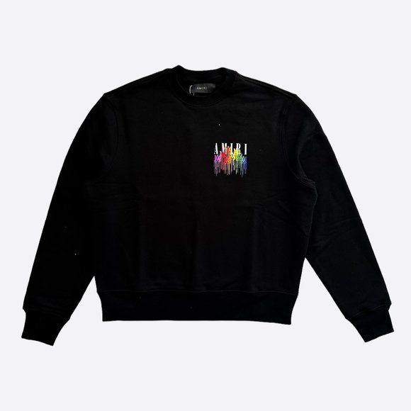 Amiri Black Multicolor MA Drip Logo Sweater - Picture 1 of 4